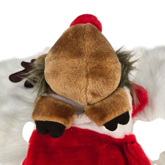 VTG Smithy 3D Plush Red Nose Reindeer Moose 27" Christmas Stocking Santa Hat - Picture 10 of 14